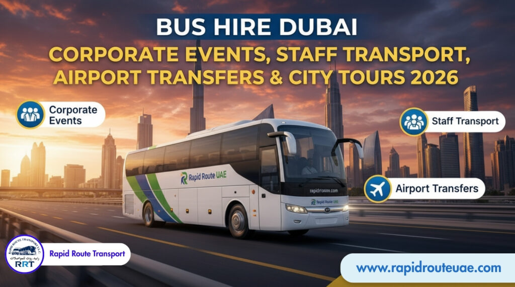 Luxury coach for bus hire in Dubai — Rapid Route Transport UAE