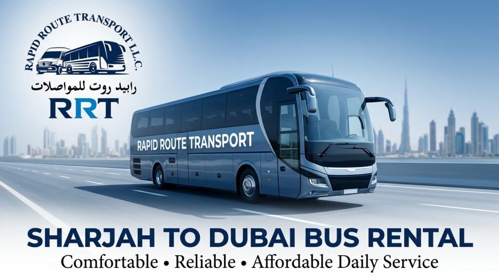Modern Sharjah to Dubai bus rental service by Rapid Route Transport UAE