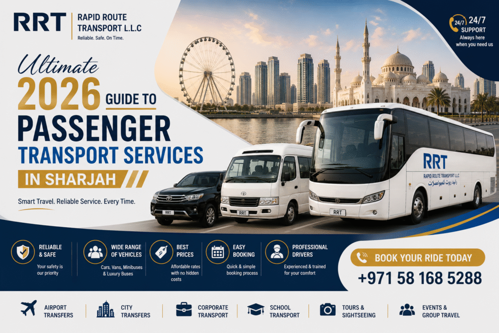 Transport services Sharjah UAE with RRT offering airport, city and corporate travel solutions